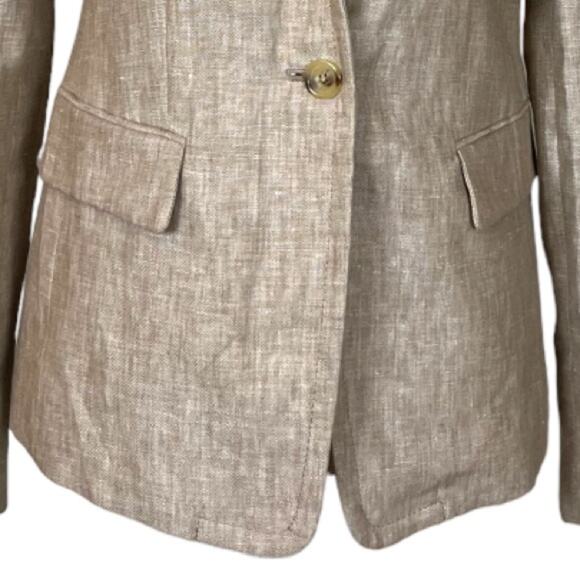 J.Crew Women’s Blazer Linen Schoolboy One Button Slim Lapel Natural Tan Size 6 - Picture 9 of 12